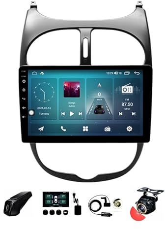 BOJONTN 9 Zoll Doppel Din Android 12 Autoradio,für Peugeot 206 1998 1999-2012,mit CarPlay Rückfahrkamera Lenkradsteuerung Bluetooth GPS Navigation FM Digitalradio WiFi (Size : M1 2+32G)