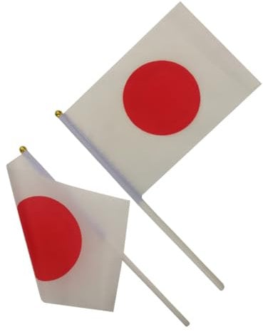 CAXUSD Japanisch 100 Stück 2020 Länderflaggen Auf Stick -flaggen Der Welt Japanische Flagge Nationale Landesflagge Banner-flaggen Leichte Flagge Kunststoffstab Doppelseitig Rot