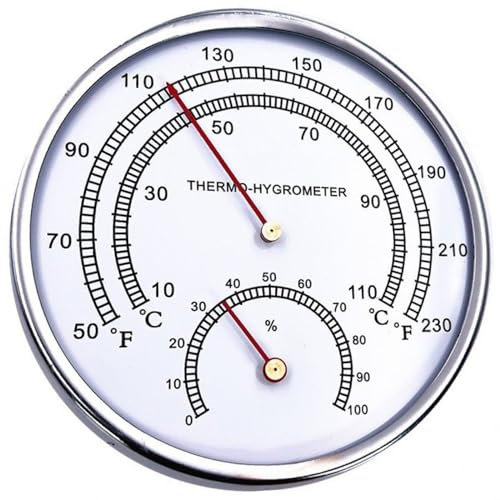 Fopytu Sauna -Thermometer Hygrometer, 2 in 1 Innensauna Hyghermograph Für Sauna -raumfeuchtigkeitstemperaturmessung Sauna -zubehör