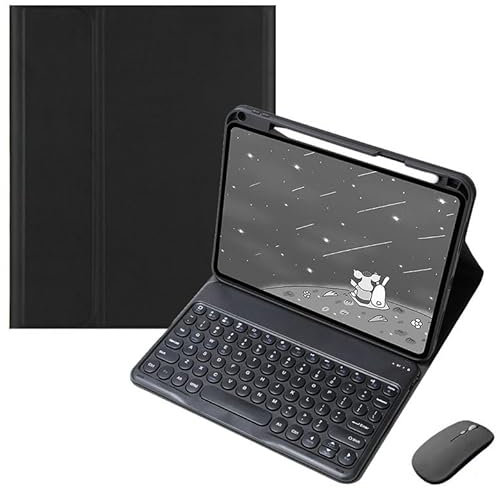 PboyiqiS Keyboard Case for iPad Air 11 inch 2025/2024 with Mouse, with Detachable Bluetooth Keyboard and Pencil Holder,Aslo for Air 5/4/Pro 11 (Black, iPad Air 11/5/4/Pro 11)