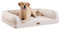 EMME Hundebett Grosse Hunde, 111x86x25cm, Orthopädisches Hundebett XL, Memory Foam Hundesofa Wasserdicht Hundekissen, Hundekorb für Große, Abwaschbar Mit Rand,Beige