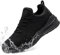 LARNMERN Wasserdicht Schuhe Laufschuhe Herren Sportschuhe Kochschuhe rutschfeste Turnschuhe Fashion Outdoor Casual Schuhe Fitness(Schwarz,43.5)