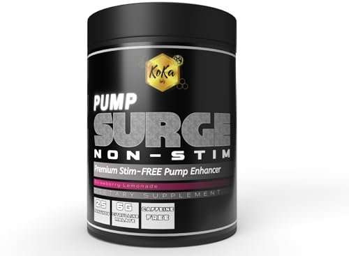 Koka Labz Pump Surge Non-Stim: Premium Stim-Free Pump Enhancer for Unparalleled Performance and Muscle Pumping, Strawberry Lemonade Taste
