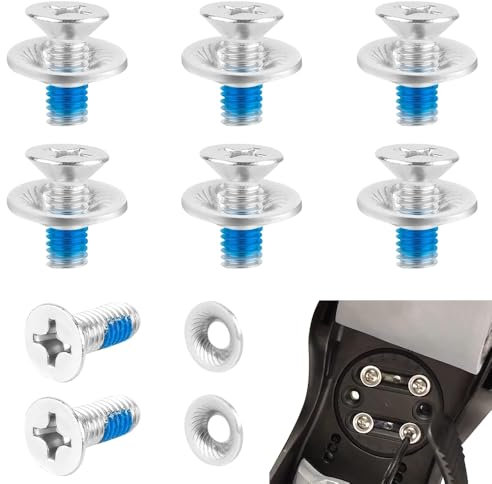 Udbrud Juego de 16 Tornillos de fijación de Snowboard, Tornillo de Cabeza avellanada de Acero Inoxidable M6 x 17 mm, Tornillos Fijaciones Snowboard con Arandelas para Accesorios de Snowboard Deportivo