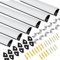 Schwarz LED Profil 6 x 1m, 6 Pack V-Form LED Aluminium Profil mit milchiger Abdeckung, Endkappen, Montageklammern für Led-Streifen bis 10 mm