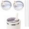 WALLFID 2 pièces de couvercles à paille flip étanches pour tumbler 40 oz,avec 2 pailles,étanches et anti-poussière,faciles à nettoyer et réutilisables,accessoires pour tasse (Blanc Crème)