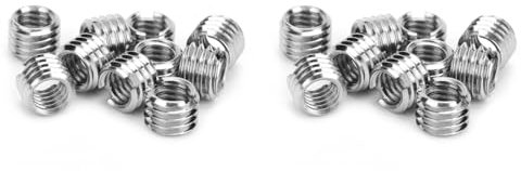 Kit Surtido de Inserciones de Madera 20 Piezas Tuercas de Inserciones Roscadas de Acero Inoxidable con Tuerca Reductora Macho hembra. Incluye Tornillos de Manga de Reparación de