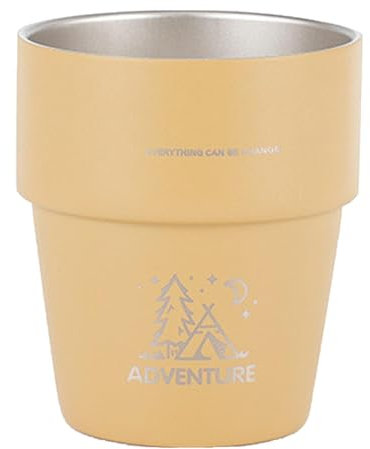 Gcerfby 300ml Insulated Travel Tumbler, Travel Coffee Mug, Reusable Stainless Steel Beer Mug, Vacuum Insulated Coffee Mug, Hot & Cold Beverage Holder, Sturdy Mug for Outdoor Adventures