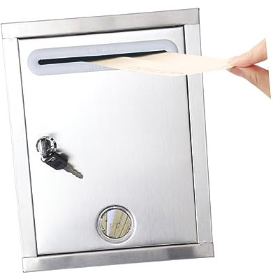 WOONEKY Kleiner Wandhängender Edelstahl-briefkasten Mit Befestigungslöchern Sichere Robuste Vorschlagsbox Für Unternehmen Geeignet Für Post Geld Und Dokumente Langlebig Und Rostfrei