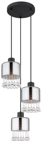 GLOBO Pendant Light Pendant Lamp Ceiling Light Dining Room Light Glass Crystals Black