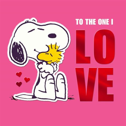 Cards Peanuts Snoopy and Woodstock Valentine's Day Love Design, Pink