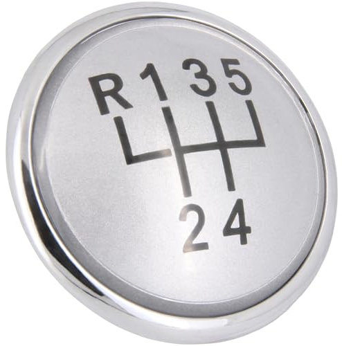 Recambo Schaltknauf Kappe Emblem Abdeckung 5 Gang passend für VW Golf IV, 1J, 1997-2006, Plug & Play, silber - chrom