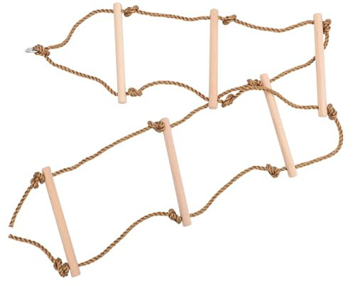 VICASKY 1 escalera de escalada de seis velocidades para exteriores, juguete de ocio, escalera de cuerda para escalera de madera, columpio, escalera para niños, suministros de ocio de madera