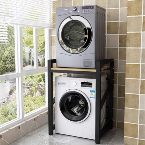 yjnhxns Lagerregal für Waschmaschinen, Lagerregal über Waschmaschine und Trockner, stapelbares Metallregal, höhenverstellbar für Wäschetrockner und Geschirrspüler(B)