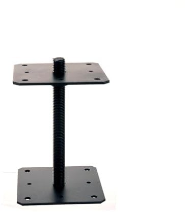 Aqbau® Support de poteau réglable en hauteur - 160 x 160 mm - Noir - Pied de poteau réglable - Pied de sol en béton à visser - Ancrage de poteau - Revêtement par pulvérisation