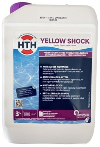 EASYSELECT Anti-algues Piscine spécial Moutarde HTH Yellow Shock Liquide - Bidon 3 litres