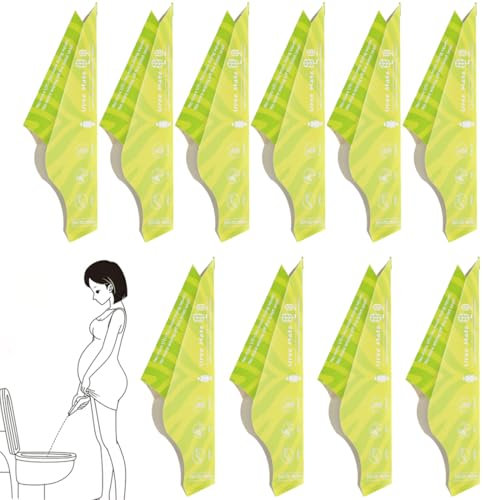 NHQZ 10 Pièces Urinoir Jetable pour Femme, Entonnoir de Pipi Debout, Urinoir Portable pour Femme, Urinoir en Entonnoir, pour Les Déplacements, Le Camping, Les Voyages, La Randonnée(Vert)