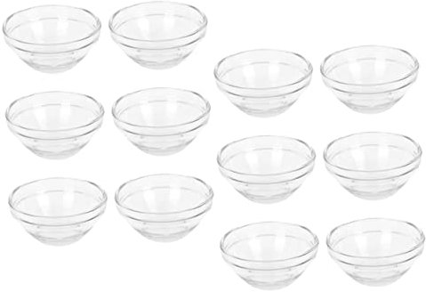 HAMPPLIES 12 pièces Bols Verre pour Masque Facial Coupelles Transparentes pour Huile Essentielle Accessoires de Salon et Spa Pratiques et Faciles à Nettoyer