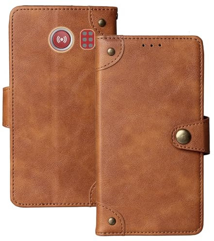 Anybird Premium Retro Flip Leather Protector Case For Doro 2800/2820 / 2821/2880 / 6820/6821 / 6040/6060 / E20 / E21 / E30 / E31 2.8 Magnetic Card Slot Protective Bumper (Brown)