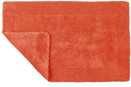 Allure Heavyweight Reversible Bath Mat, 100% Cotton, Super soft, Washable, Large Size 53 x 85cm (Terracotta)