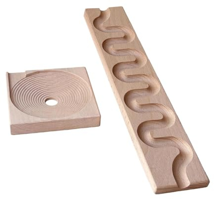 Amagogo Circuit à Billes en Bois avec Circuit sinueux, Blocs de Construction et Jeu de Lancer de Billes pour garçons et Filles de 3 à 5 Ans, Style B