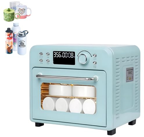 UORDBY Horno de sublimación Azul, Pantalla Digital LED, Calentamiento rápido de 360°, para sublimación de Vasos, Tazas, Botellas de Agua y Transferencia a Granel 16L