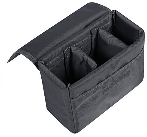 S-ZONE Housse de Protection imperméable et résistante aux Chocs pour Appareil Photo Reflex numérique Canon Sony Nikon Olympus Gris, Gris, L, Organiseur de Sac
