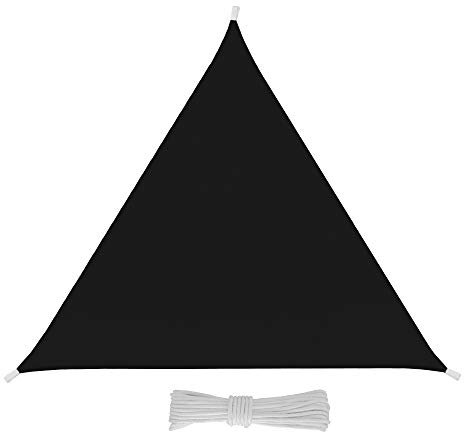 EGLEMTEK Tenda Parasole Triangolare a Vela Telo da Sole da Esterno - Protezione dai Raggi UV - Tessuto in Polietilene Resistente e Impermeabile - Colore Grigio (3x3x3 m)