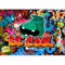 murando - Papier peint panoramique créatif 350x256 cm - Revêtement mural décoration salon - Design moderne - Graffiti, motif graphique coloré, inscriptions en anglais, adolescent m-A-0741-a-a