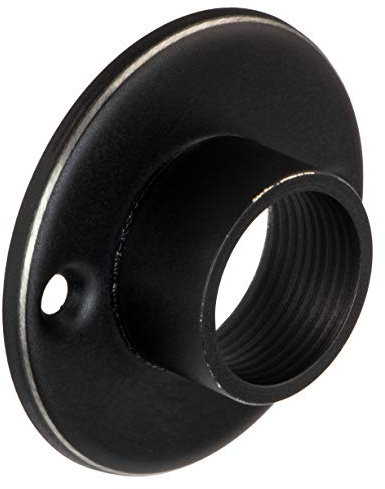 Gedotec Schrankrohrhalter Ø 20 mm Schrankrohrlager Edelstahl schwarz rund für Garderobenstange | Schrank-Befestigung Edelstahl Used Look Antik schwarz | 1 Stück - Kleiderstangen-Halterung Vintage