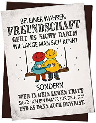 Kühlschrankmagnet mit Freunde Motiv und Spruch: Bei Einer Wahren Freundschaft