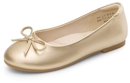 Dream Pairs Ragazze Vestito Scarpe Moda Bow Ballerine | Ballerine slip-on con fiocco e soletta imbottita morbida per matrimoni, feste, scuola, chiesa, comunione