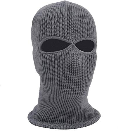 Lius 2-Loch Strick-Skimaske Sturmhaube Winter Vollgesichtsabdeckung Hals Gamasche Beanie Cap