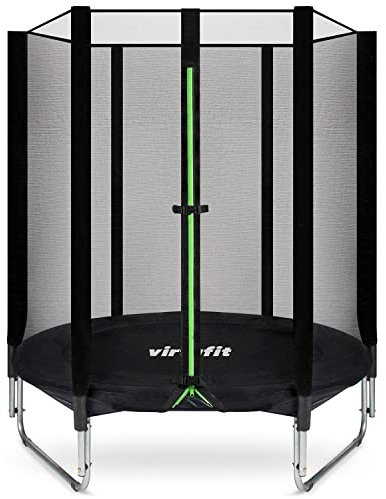 VirtuFit Kindertrampolin mit Sicherheitsnetz - Schwarz - 140 cm - Gartentrampoline