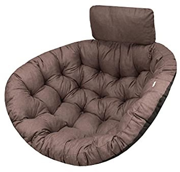 Hängesessel Kissen, Auflage für Polyrattan/Rattan Hängeschaukel, Polster, Hängekorb, Schaukel Korb, Schaukelkissen Rückenkissen in der Farbe Braun