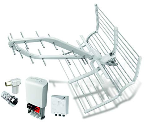 Kit Antena FAGOR Rhombus LTE 5G + Amplificador 35dB + Fuente alimentación 2 Salidas