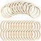NBEADS 100 Stk. 5cm Unfertige Holzstücke Ringe Form, Kreis Ornamente, Leere Holzscheiben Zum Malen, Brandmalerei, Wohnkultur