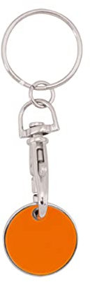 Generico Gettone per Carrello della Spesa Portachiavi Euro Monete Metallo Market Shopping (arancio)