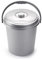 AC - Cubo de Basura Eco 15L - Cubo con Asa - Reciclaje - Plástico Resistente. Ideal para Hogar, Trabajo y Hostelería. Color Plata