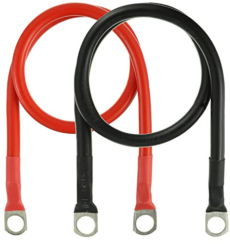 HUAREW 50CM 12V Cavo inverter per batteria Cavo inverter 5AWG 16mm² con terminali ad anello Filo di rame per camper solare, moto, marina, auto, camion (confezione da 2)