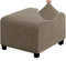 Stretch-Ottoman-Bezug, Ottoman-Schonbezüge, mit elastischer Unterseite, Stretch-Kissen für Fußstütze, Fußhocker, Möbel, waschbar,Taupe,S