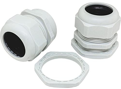 Lumonic 2x Kabelverschraubung M63 PG48 IP67 metrisch d37-44mm I Kabeldurchführung wasserdicht in grau I Verschraubungen, Schlauchdurchführung M63 PG48