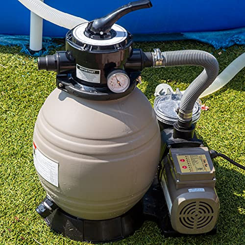 XtremepowerUS - Pompa Filtro a Sabbia da 13 Pollici per Piscina Fuori Terra, filtri a Sabbia per Piscina con Funzione Digitale/Timer da 3/4 HP 2640GPH, Fino a 10.000 galloni