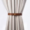 Vorhang-Raffhalter aus PU-Leder, Ringclips, Vorhangschnalle für Fenstervorhänge von Zuhause, Hotel, Vorhanghalter, Seildekoration, kreative Vorhänge, Schnalle, minimalistisch, 2er-Set (hellbraun)..