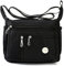 HERCMNOY Damen-Umhängetasche, Umhängetasche, Handtasche, mehrere Taschen, Nylon, Kuriertasche, Schwarz , Exterior Dimensions: 11 L x 8.27 H x 4.33 D