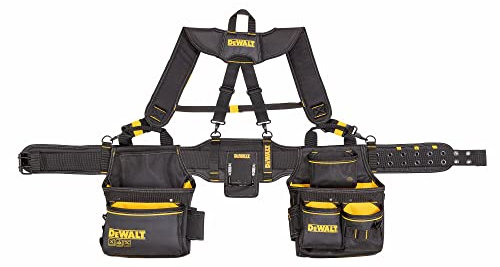 DEWALT Cintura porta attrezzi, con bretelle regolabili, 25 tasche, nero e giallo (DWST540602)