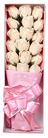 kowaku Seifenblume Blumenstrauß Seife Rosen Geschenkideen Künstliche Blumen Zum Valentinstag Freundin Desktop Regal Jubiläum, Champagner