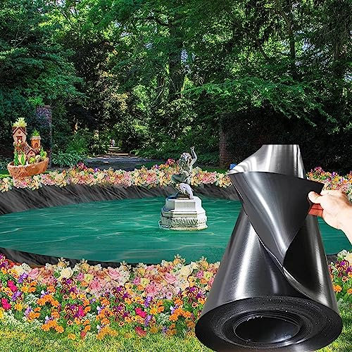 AVIITI Teichfolie 0,5 mm Dicke, HDPE Garten Fischteiche Vorgeformte Teichfolien, Für Natürlich Aussehende Koi-Teiche Und Wassergärten,Schwarz,1x6m