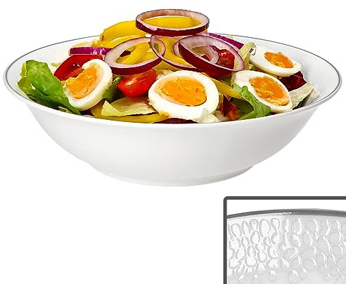 Ritzenhoff & Breker Venezia Servierschale I 800 ml I Ø 23 cm I elegante Porzellan-Bowl mit Relief in Kieselstein-Optik I weiße große Schüssel für Knödel, Kartoffeln, Gemüse, Suppe, Beilagen & Co