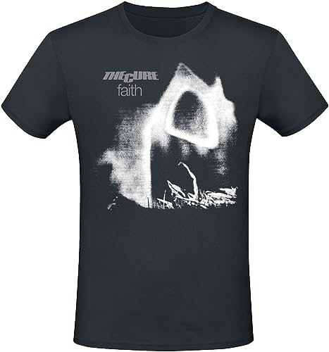 The Cure Faith Homme T-Shirt Manches Courtes Noir XL 100% Coton Regular/Coupe Standard